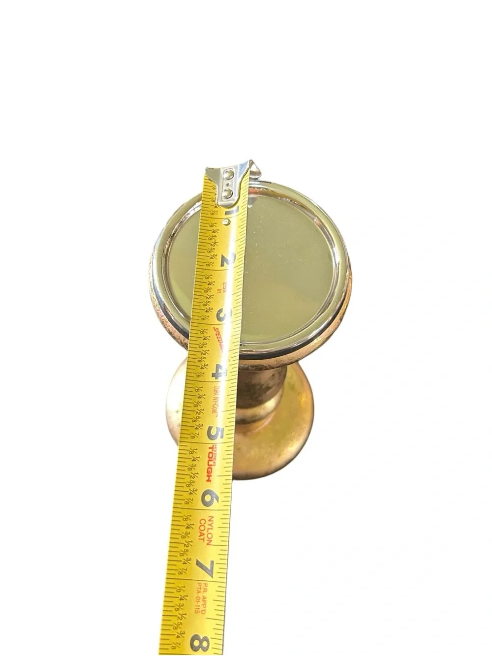 Glass Candle Pillar Metallic Gold Textured Look 9.5 Inch New
